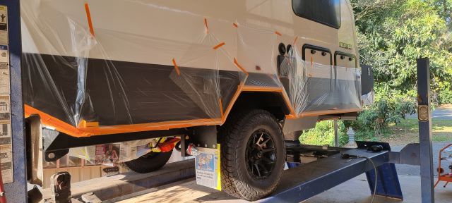 Rust proofing of offroad caravan by Cin Fabrications Brisbane