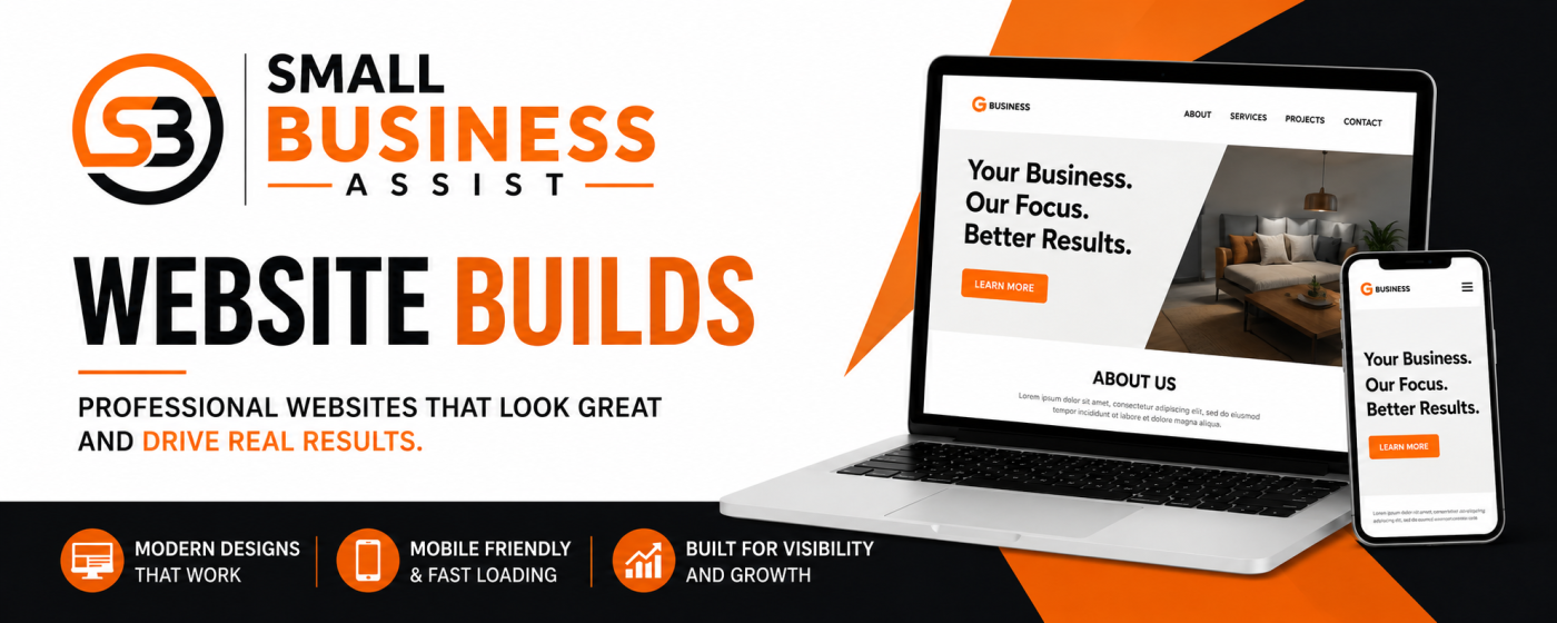 Small business assist - Website builds banner